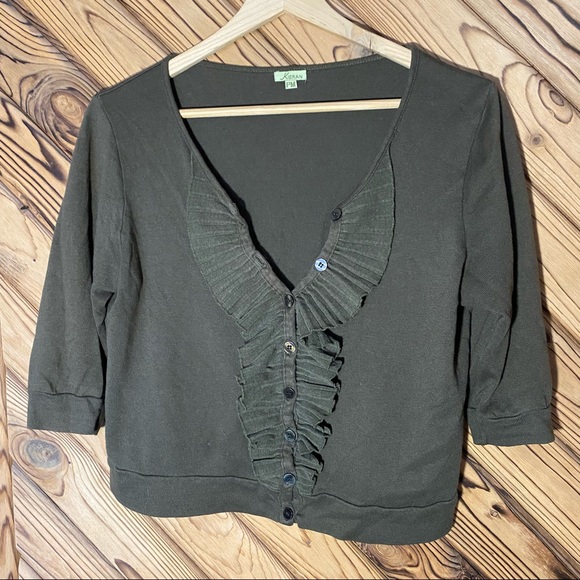 Kieran Moss Green Short Cardigan - Picture 1 of 4